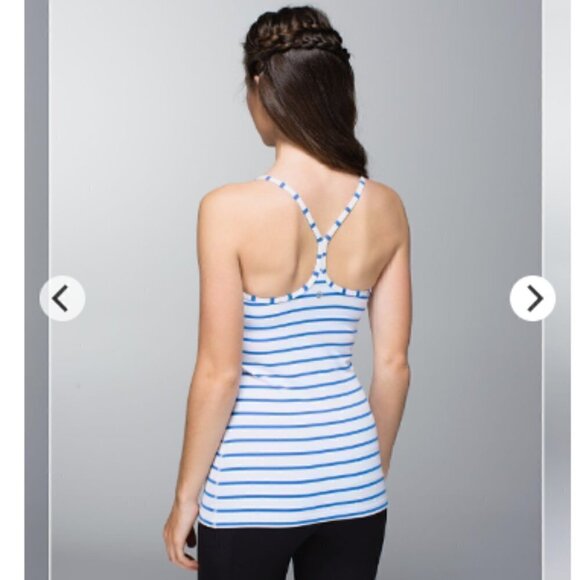 LULULEMON power y tank blue and white size 2 - Picture 2 of 9